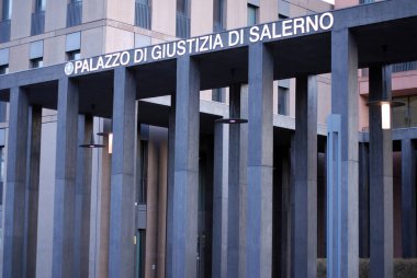 Italy : Facade of Salerno Tribunal, March 3, 2020.