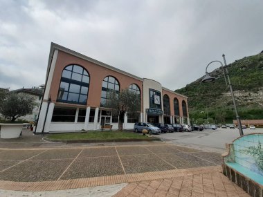 İtalya: Giffoni Valle Piana 'da şehir manzarası, Coronavirus zamanında, 4 Mayıs 2020.