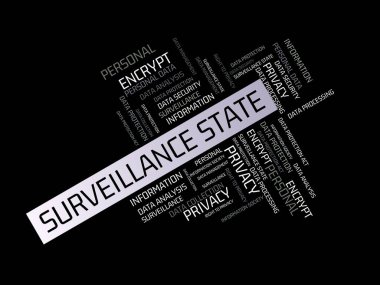 İlişkili konu veri koruma, word bulut, küp, mektup, resim, illüstrasyon ile kelime ile gözetim durumu - özgürlük - resmi