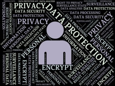 Veri koruma - kelimelerle ilişkili konu veri koruma, word bulut, küp, mektup, resim, illüstrasyon ile görüntü
