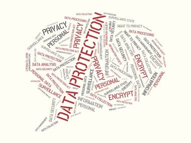 Veri koruma - kelimelerle ilişkili konu veri koruma, word bulut, küp, mektup, resim, illüstrasyon ile görüntü