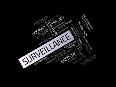 Gözetim - özgürlük - görüntü ile ilişkili konu veri koruma, word bulut, küp, mektup, resim, illüstrasyon ile kelimeler