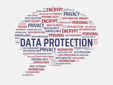 Veri koruma - kelimelerle ilişkili konu veri koruma, word bulut, küp, mektup, resim, illüstrasyon ile görüntü