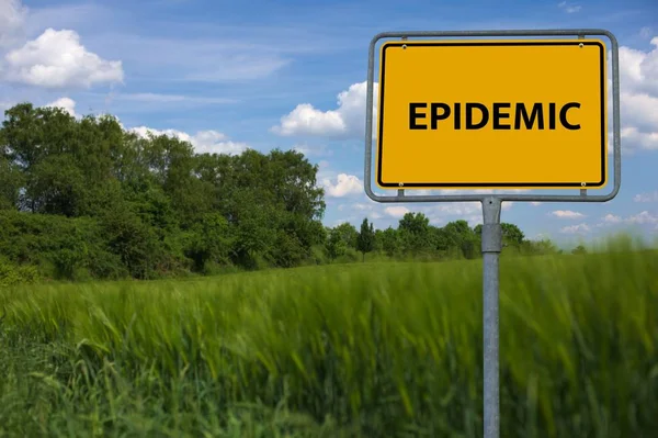 EPIDEMIC - imagem com palavras associadas ao tema EPIDEMIC, nuvem de palavras, cubo, letra, imagem, ilustração — Fotografia de Stock