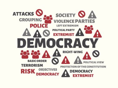Demokrasi - görüntü kelimelerle ilişkili konu aşırılık, word, resim, illüstrasyon