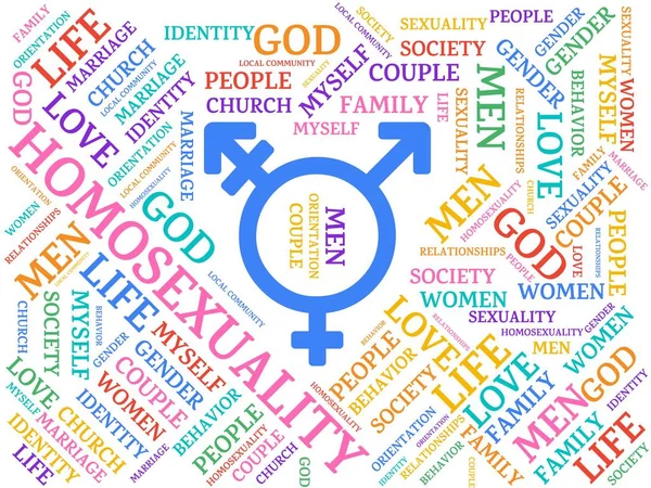 HOMOSEXUALITÉ - image avec des mots associés au sujet HOMOSEXUALITÉ, mot, image, illustration — Photo