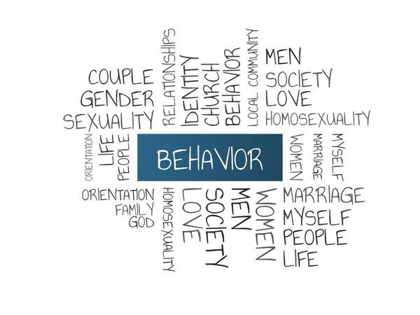 Verhalten - Bild mit Wörtern zum Thema Homosexualität, Wort, Bild, Illustration — Stockfoto