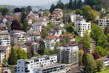 Lucerne, konut bölgesi görünümü, İsviçre 