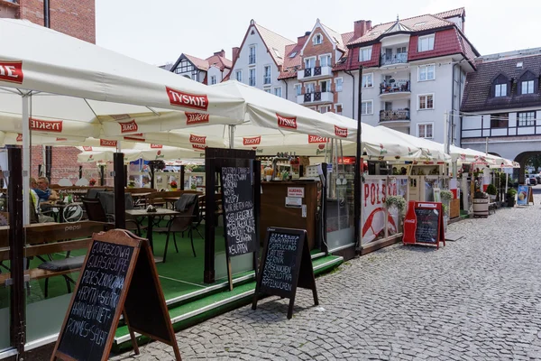 Caffè e ristoranti temporanei a Kolobrzeg — Foto Stock