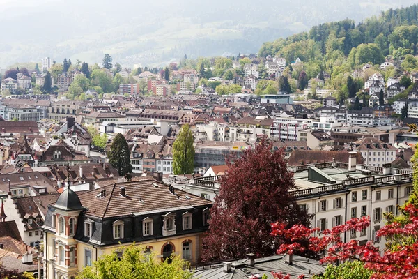 Aerial view of the various buildings in Lucerne — Stock Photo, Image