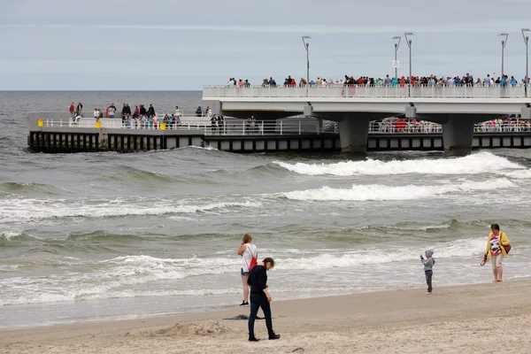 Several tourists by the Baltic Sea — Stock Photo, Image