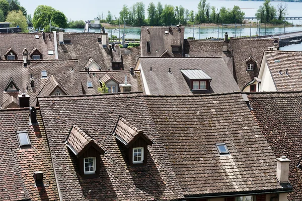 Slopping roofs of Rapperswil — Stock Photo, Image