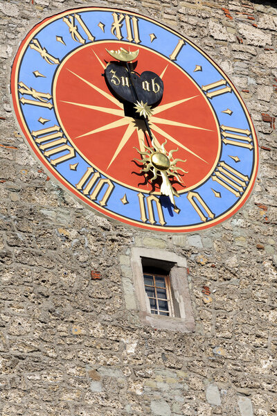 The big tower clock in Lucerne