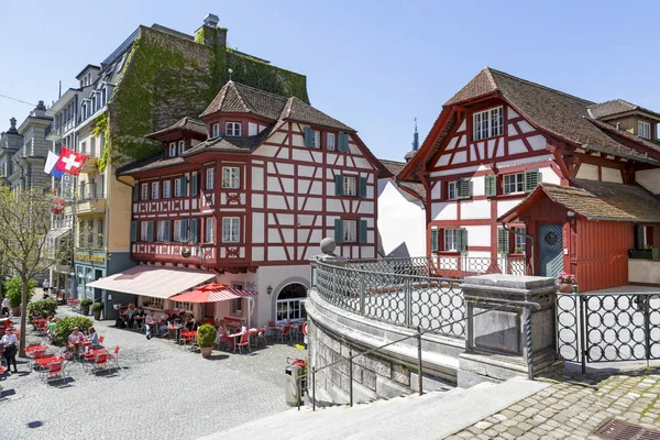 Half-timbered houses in Lucerne — Stock Photo, Image