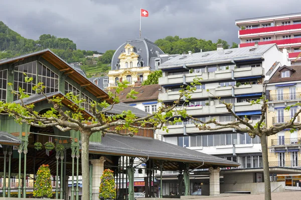 Die vielfalt der architektur in montreux — Stockfoto