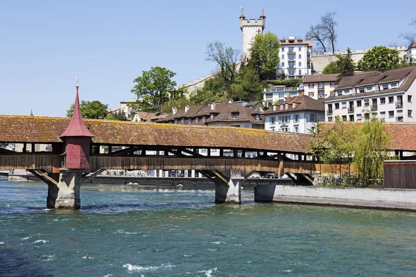 Spreuer köprüden Lucerne şehir içinde — Stok fotoğraf
