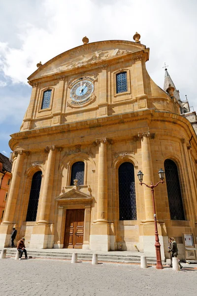 Front facade of Protestant Church — Stock Photo, Image