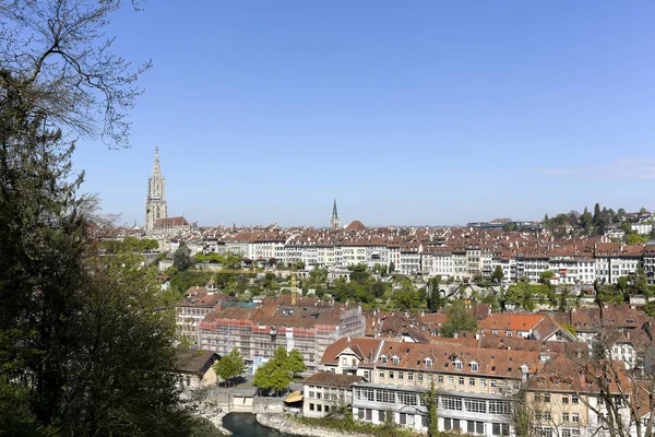 Blå himmel över gamla stan i Bern — Stockfoto