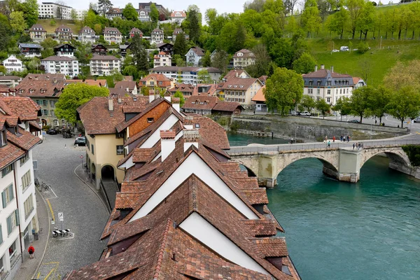 Roofs of houses covered with ceramic tiles — Stock Photo, Image