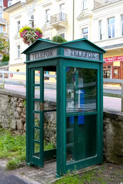 The telephone booth in Marianske Lazne — Stock Photo, Image