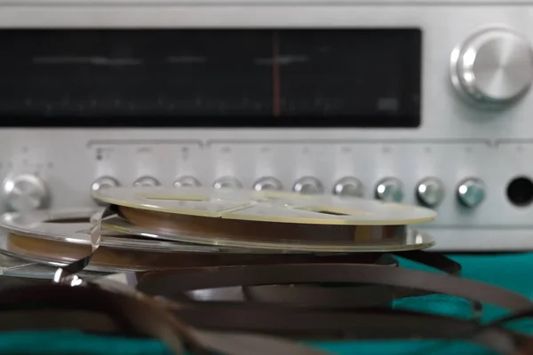 Audio equipment and reel to reel tapes — 스톡 사진