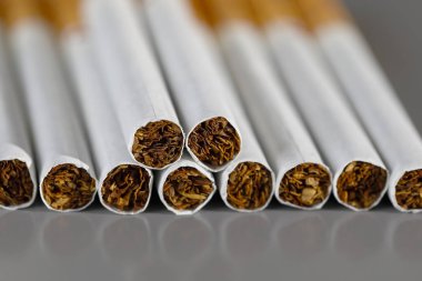 Cigarettes are seen from the tobacco side