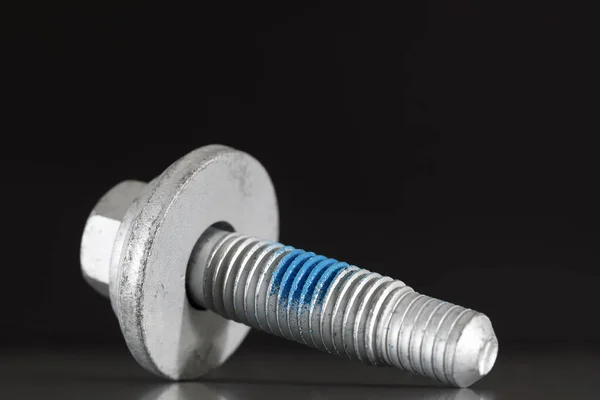 Special Purpose Screw Can Seen Black Background Kind Bolted Connection — Stock Photo, Image