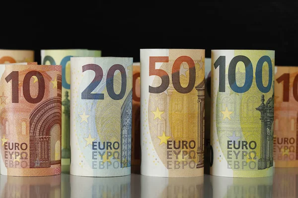Fikir Kavram Euro Banknotlarının Imajıyla Ifade Edilmiştir Euro Bölgesinin Para — Stok fotoğraf