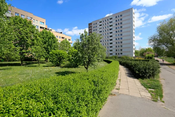 Varsovia Polonia Abril 2020 Hay Edificios Residenciales Urbanización Llamada Goclaw — Foto de Stock