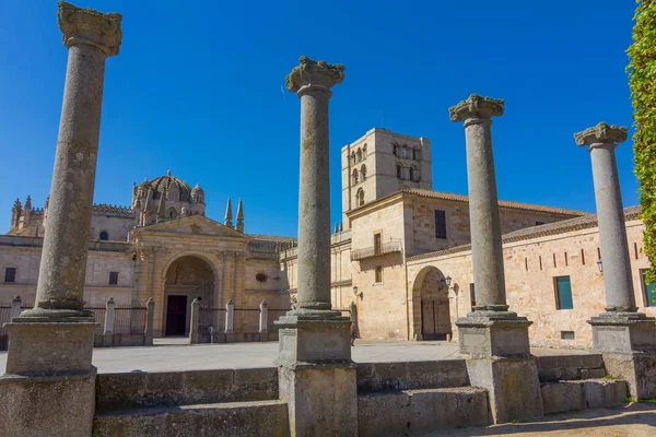 Στήλες που περιβάλλουν τον καθεδρικό ναό της Zamora, Ισπανία — Φωτογραφία Αρχείου