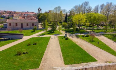 Park surrounding the castle of zamora,Spain clipart