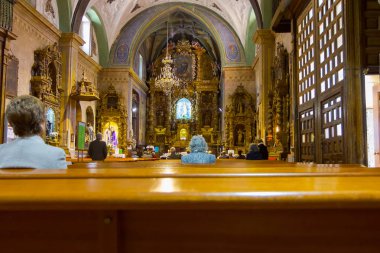 Salamanca 10 Eylül 2017: bir kilise Hıristiyan Sal içinde