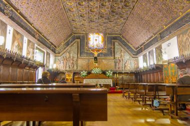 Salamanca 10 Eylül 2017: bir kilise Hıristiyan Sal içinde