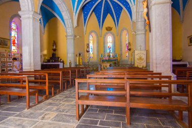 Salamanca 10 Eylül 2017: bir kilise Hıristiyan Sal içinde
