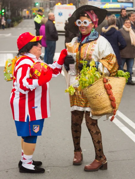 MADRID, SPAIN - February, 10: Carnival festivities with groups o — Stock Photo, Image