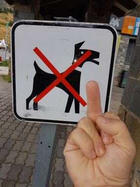 Sahte el işaretiyle yasak köpekler