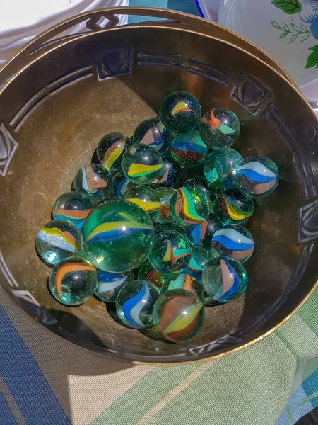 Скляні Кульки Різних Розмірів Кольорів — стокове фото