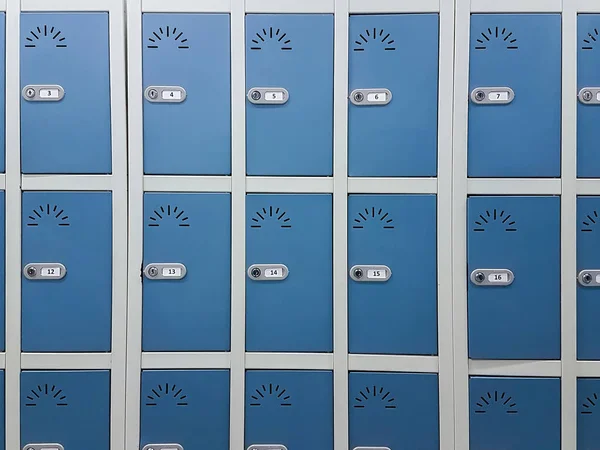 Lockers Area Blue Numbered Doors — Stock Photo, Image