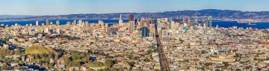 San Francisco Şehir Panorama İkiz Tepeler gelen