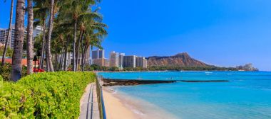 Diamond Head Waikiki Hawaii üzerine panoramik görünüm