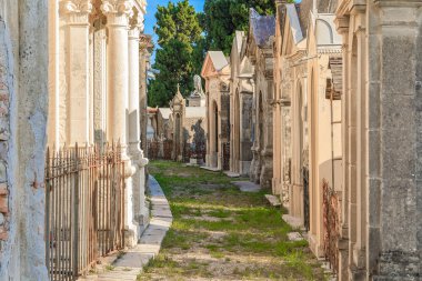 Old french cemetery in the town of Menton on the French Riviera clipart