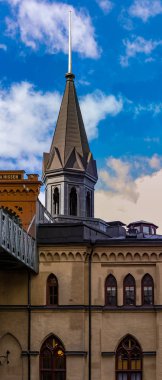 Stokholm İsveç'te geleneksel eski Gotik binalar 