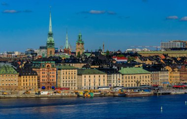 Stockholm eski şehir İsveç'te Gamla Stan üzerine görüntülemek