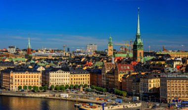 Stockholm eski şehir İsveç'te Gamla Stan üzerine görüntülemek