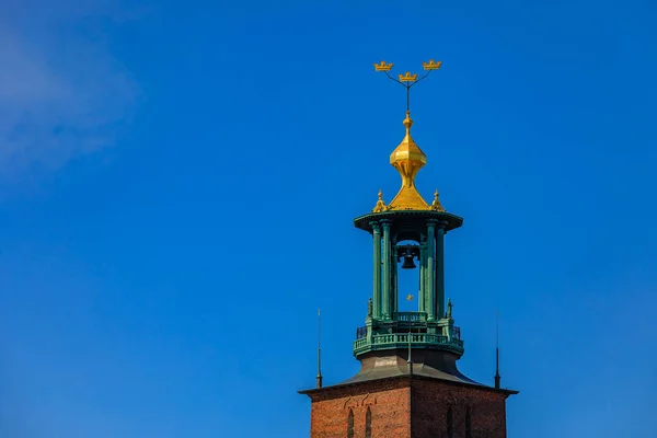 The tower of City Hall, Stadshuset, in Kungsholmen island of Sto — Stock Photo, Image