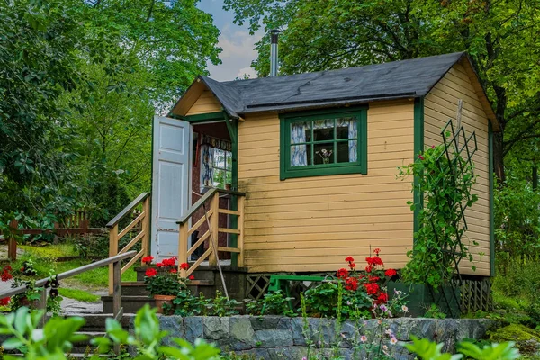 Skansen Stockholm İsveç'te geleneksel eski ev — Stok fotoğraf