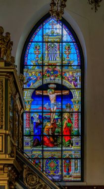 Vitray pencere ve iç Stockh Alman Kilisesi
