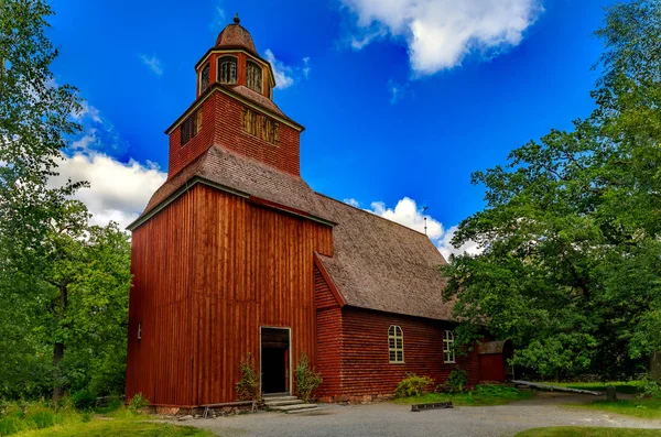 Století dřevěný Seglora kostel na ostrově Djurgarden skladem — Stock fotografie