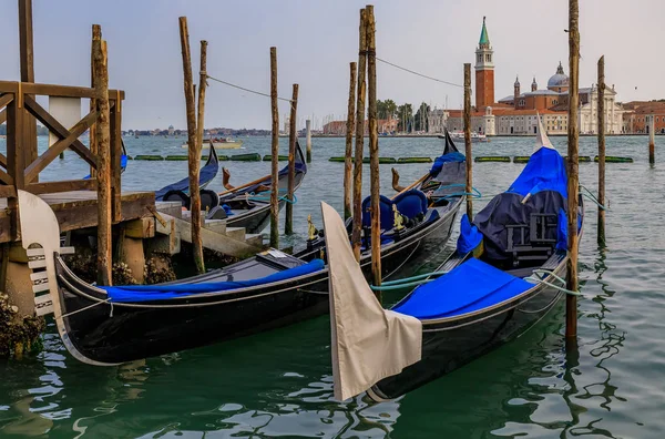 Góndolas Largo Del Pintoresco Gran Canal Piazza Marco Plaza San — Foto de Stock