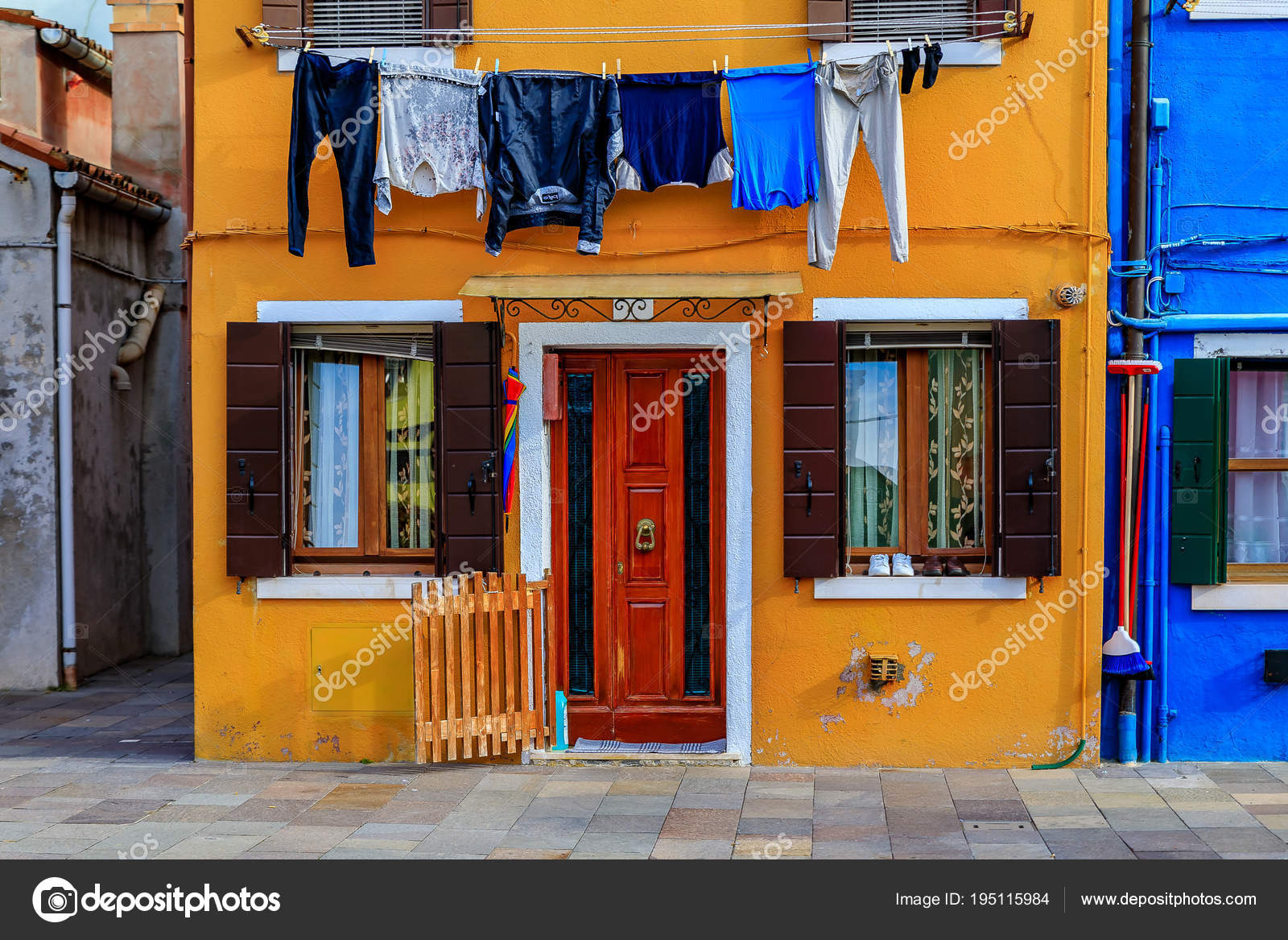 Picturesque And Colorful Houses In Burano Island Near Venice Ita